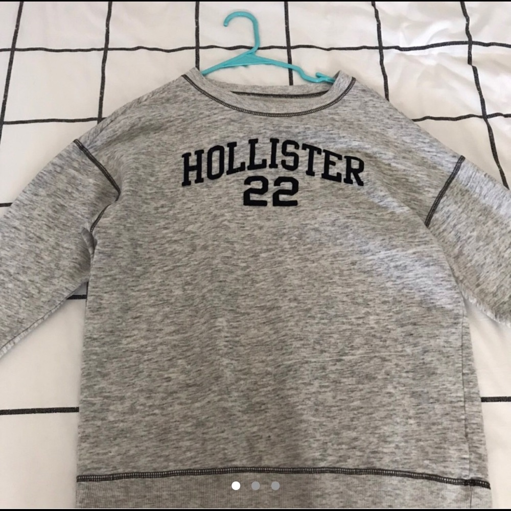 Blue and gray Hollister oversized crewneck jacket